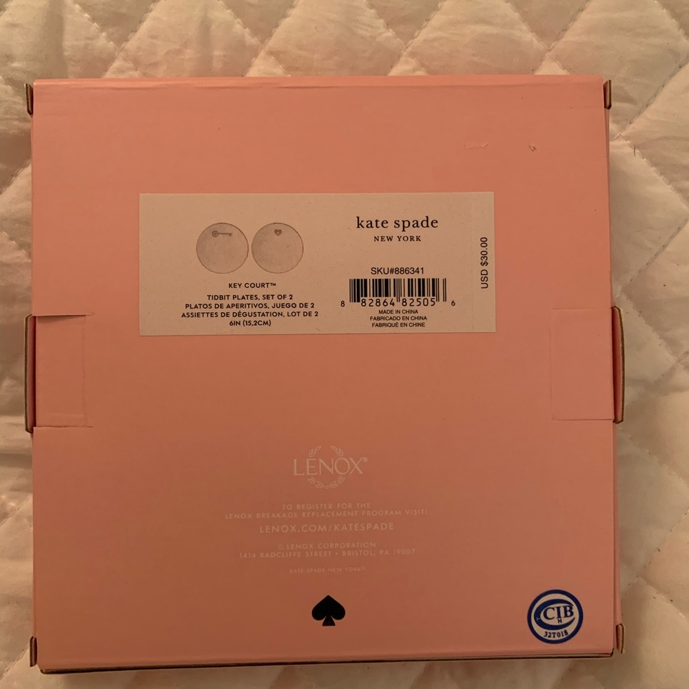NIB Kate Spade Key Court Tidbit Plates Set (2) - Picture 7 of 7